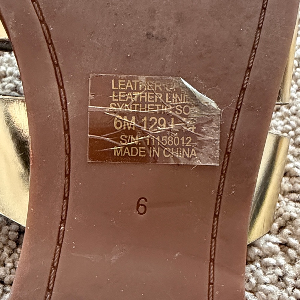 Tory Burch Anchor T Metallic Gold Slide Sandals - Picture 6 of 11